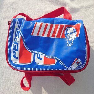 Pepsi KFC Kentucky Fried Chicken Zipped Lunch Bag Box Insulated Cooler 1990s